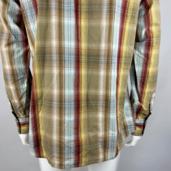 Fossil 54‎ Wester Plaid Shirt Mens XL NWT Long Sleeve Button-Up Cotton Collared - Picture 11 of 14